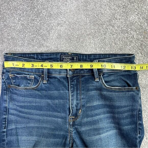 Abercrombie & Fitch Jeans Women’s 26 Long Blue Skinny Ankle Mid-Rise Dark Denim - Picture 7 of 12